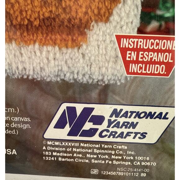 Vintage 1988 National Yarn Crafts Latch Hook Kit Christmas Candle Sealed 18”x24” - Picture 3 of 7
